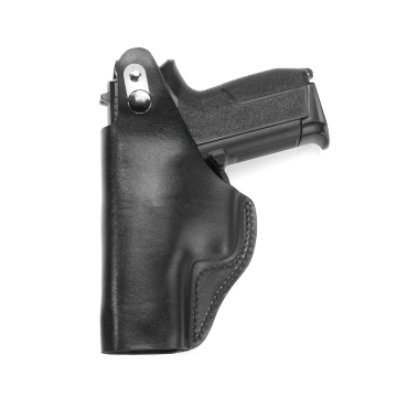 Funda interior IWB de cuero negro con cierre de pulgar de acero