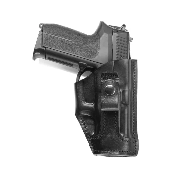 Funda interior IWB de cuero negro para llevar con la camisa por dentro