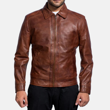 Chaqueta de cuero marrón Inferno