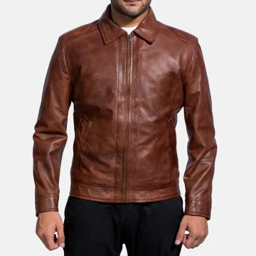 Chaqueta de cuero marrón Inferno