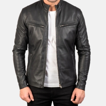 Chaqueta de cuero negro Ionic