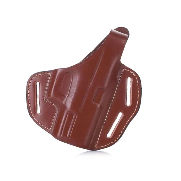 Funda exterior OWB de cuero marrón con cierre de pulgar de acero