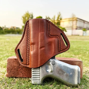 Funda exterior OWB de cuero de plena flor con boca abierta