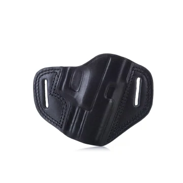 Funda exterior OWB de cuero negro con boca abierta