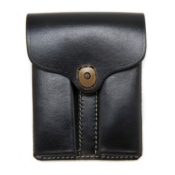 Portacargador doble de cuero negro para .45 sin enganche