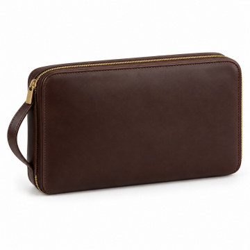 Estuche de viaje de piel para cargadores - Vista completa del producto