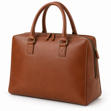 Bolso tote de piel con compartimento de funda independiente - Vista completa del producto