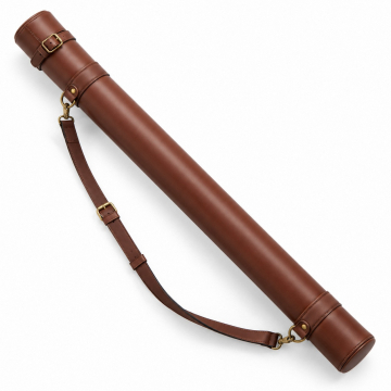 Tubo para caña revestido de piel a medida - Tubo cerrado, tapa de hebilla y correa