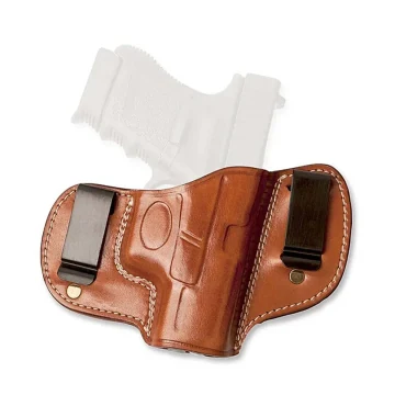 Funda interior IWB de cuero con dos clips y recorte para óptica