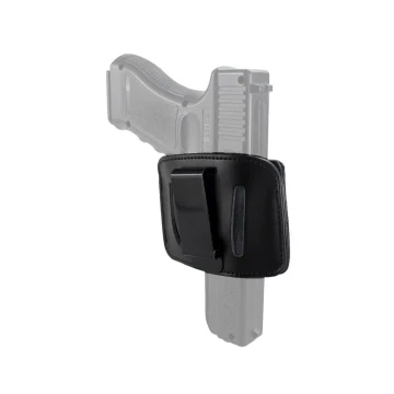 Funda de cuero negro con clip para porte oculto IWB u OWB