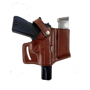 Funda exterior OWB combinada de cuero con portacargador para Colt 1911