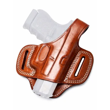 Funda exterior OWB de cuero tipo pancake con cierre de pulgar