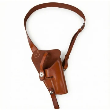 Funda de hombro vertical Roto de cuero con portacargador doble