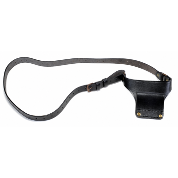 Adaptador de funda de hombro de cuero negro para gancho de alambre