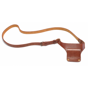 Adaptador de funda de hombro de cuero marrón para gancho de alambre