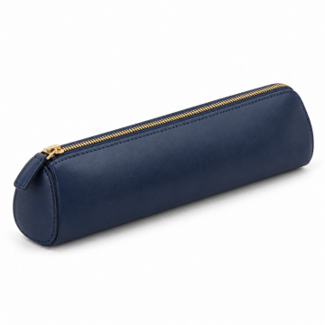 Estuche de piel para bolígrafos con cremallera - Vista exterior cerrada