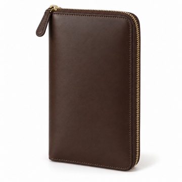 Organizador de viaje de piel con cremallera - Vista exterior cerrada