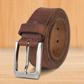Cinturón de cuero auténtico marrón para hombre