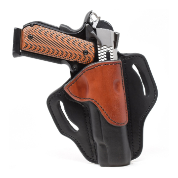 Funda exterior OWB de cuero negro y marrón para 1911