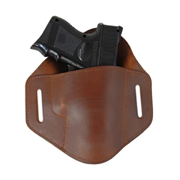 Funda de porte compacta de cuero tipo pancake