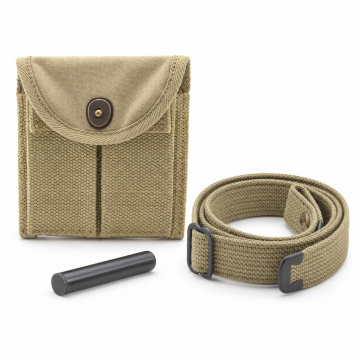 Conjunto de correa, aceitera y bolsillo de culata para carabina M1 de color caqui