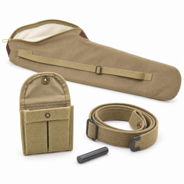 Conjunto de correa, aceitera, bolsillo de culata y funda con forro polar para carabina M1 de color caqui
