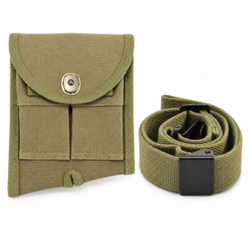 Conjunto de bolsillo de culata y correa de lona para M1 Garand de color verde oliva