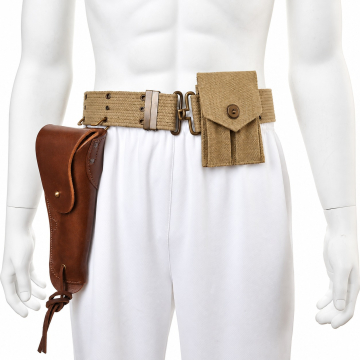 Conjunto de funda de cuero M1916 para Colt 1911, cinturón de pistola y portacargador de color caqui