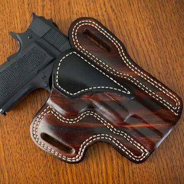 Funda exterior OWB de cinturón de cuero marrón medio