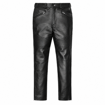 Pantalón de cuero negro para hombre inspirado en Jason Momoa