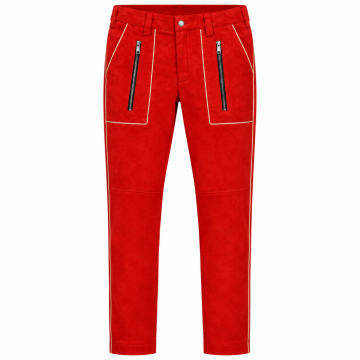 Pantalón motero Moto Rally de ante rojo para hombre