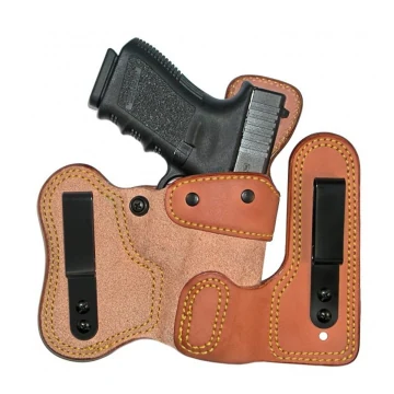 Funda interior IWB ajustable de cuero natural con dos clips