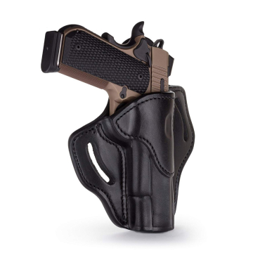Funda exterior OWB de cuero negro pulido para 1911