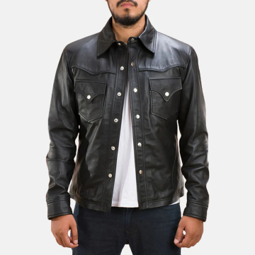 Camisa de cuero negro Ranchson