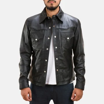 Camisa de cuero negro Ranchson