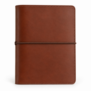 Funda reutilizable de piel para cuaderno - Vista exterior cerrada