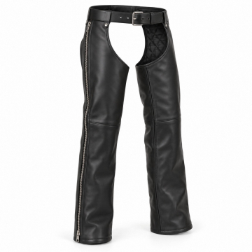 Chaps de piel con forro térmico extraíble - Vista frontal completa