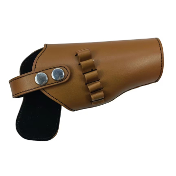 Funda de cinturón de cuero con cierre de retención a presión y trabillas para cartuchos