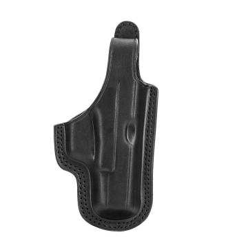 Funda de cuero Sentinel con solapa y posición fija