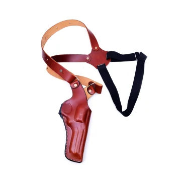 Funda de hombro vertical de cuero marrón para la serie S&W 686