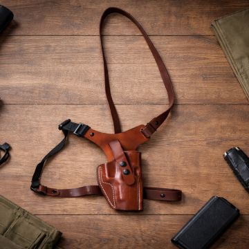 Funda de pecho de cuero para SIG Sauer P320-XTEN de 5 pulgadas compatible con visor óptico