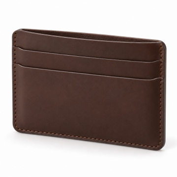 Tarjetero fino de piel para bolsillo delantero - Vista exterior cerrada