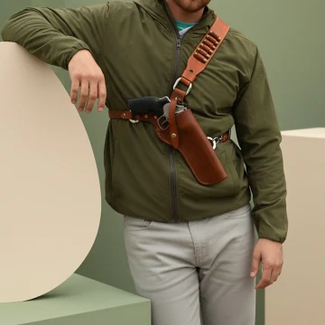 Funda de pecho de cuero para Smith & Wesson Model 500 de 4 pulgadas