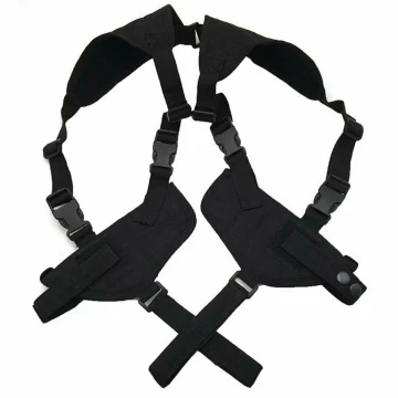 Funda táctica de hombro negra para dos pistolas bajo los brazos