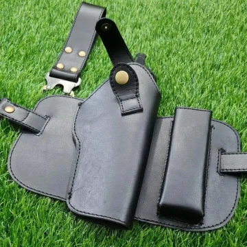 Funda táctica de muslo de cuero