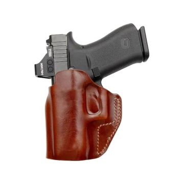 Funda interior IWB de cuero color habana con forro y clip de polímero