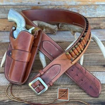 Equipo de funda de porte cruzado The Duke para Colt SAA 1873