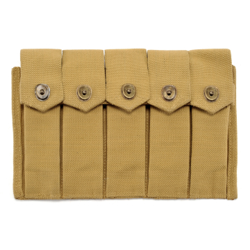 Portacargadores Thompson de cinco compartimentos para cargadores de 20 cartuchos de color caqui