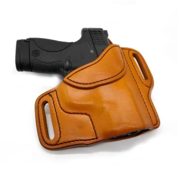 Funda exterior OWB tipo pancake de cuero color habana Predator