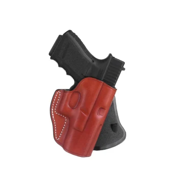 Funda de pala ajustable artesanal de cuero marrón para Glock 17/22